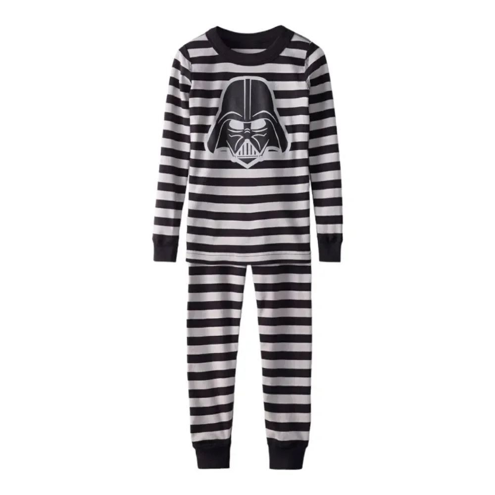 HANNA ANDERSSON Darth Vader Striped Long John Pajamas 8
